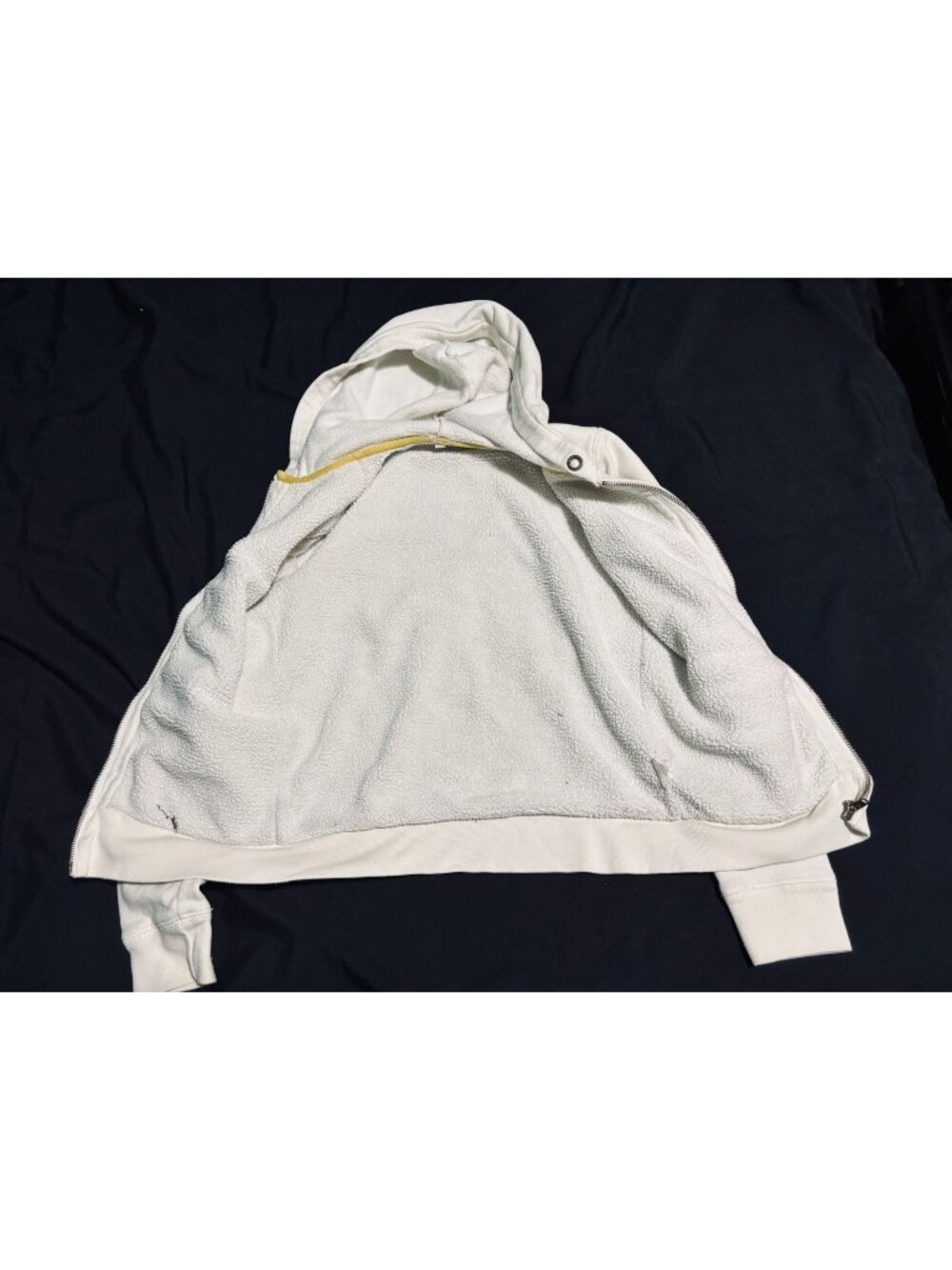 J.Crew Womens XL White Hoodie With Full Zip & Front Pockets